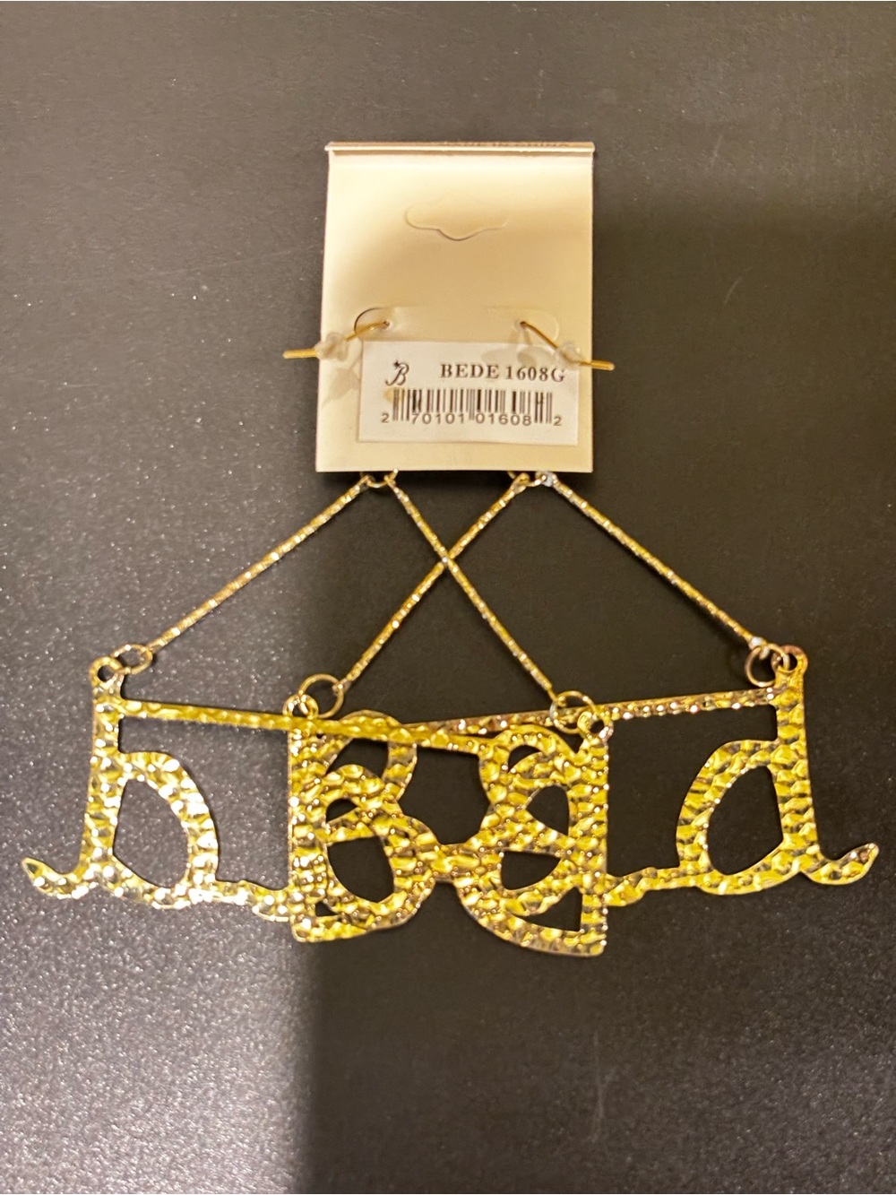 Gold "Bad" Script Name Necklace - Picture 5 of 7